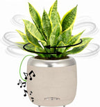 PLANTPETZ Extra Large Robotic Planter – Smart Planter Fits 6 Inch Pots | Bluetooth Speaker | Interactive Smart Plant Pot Turns A Real Plant Into a Touch/Motion Responsive Companion - Sand Beach Tan