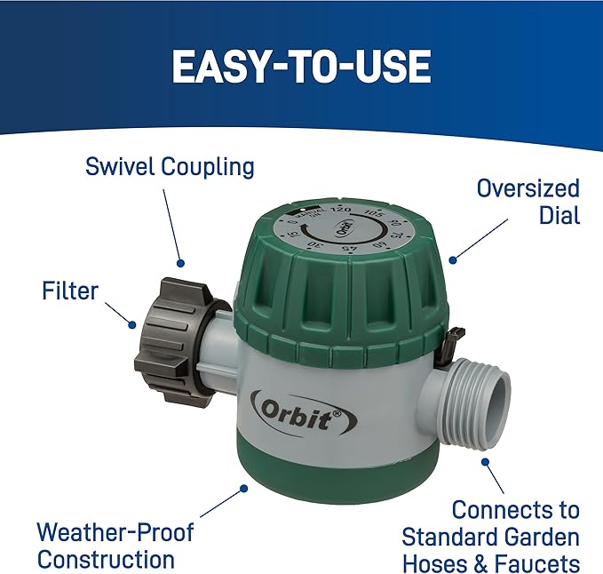 Orbit 62034 Mechanical Water Timer for Lawn and Garden Watering