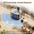 Veken Cordless Cat Water Fountain with Stainless Steel Tray & Secure Clips, 5200 mAh Battery Operated Pet Drinking Dispenser with LED Light, 85oz/2.5L Wireless Fountain for Cats, Dogs and Small Pets