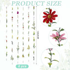 Suncalla 6 Pcs 35.4ft Hanging Flowers Garlands Backdrop Lighted Floating Fake Wildflower Vines LED Floral Garland Ceiling for Spring Wedding Bridal Shower Birthday Graduation Party(Fresh,Multicolor)