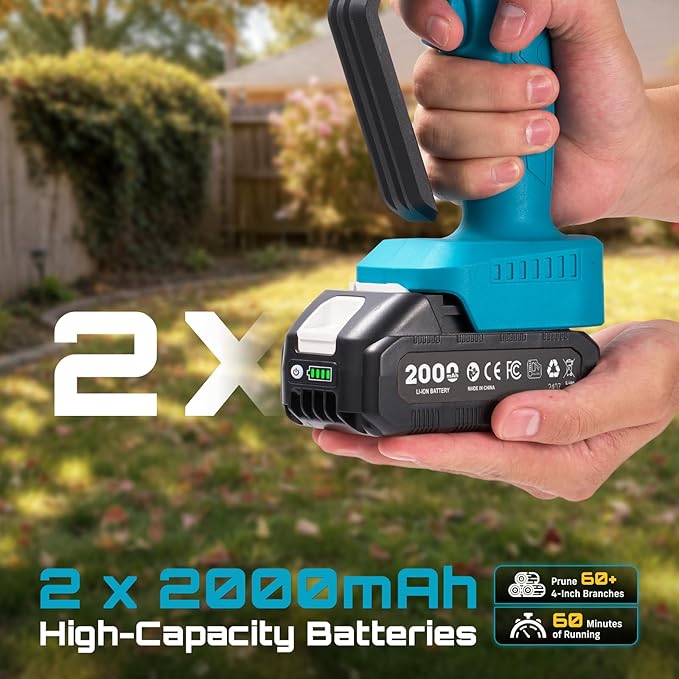 SEESII Chainsaw 6 Inch Mini Electric Chainsaw Cordless Battery Powered, 2026 Upgraded Hand Held Saw with 2x2000mAh Battery for Wood/Trees Trimming, Chain Saw Gift for Men Dad Husband Fathers Gardener