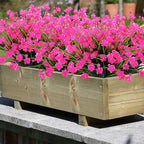 Artificial Flowers Outdoor UV Resistant Fake Plants Indoor Outside Hanging Planter Home Garden Decor, 10 Bundles (Pink)