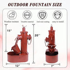 Metal Fire Hydrant Solar Water Fountain with Backup Battery,Solar Powered Water Fountain Outdoor,Solar Fountain Bird Bath for Garden, Patio & Yard Decor,Working at Night for at Least 6 Hours (red)