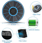 Yzert Solar Fountain with 2000 mAh Battery Backup Works in Cloudy, Glass Solar Powered Bird Bath Fountains with 7 Nozzles, 3.5 W Solar Fountain Pump for Birdbath,Garden, Outdoor, Pond (Blue)