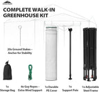 EAGLE PEAK 8.5x8.5 Portable Walk in Greenhouse, Pop Up Indoor Outdoor Greenhouse, Green House Kit with Zippered Roll-Up Doors and Windows, Hexagon Design, PE Cover, Clear/White