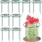 8 Pack Peony Cages and Supports, 11.5" Dx16 H Plant Supports for Outdoor Plants, Heavy Duty Metal Peony Support Cage Flower Support Rings, Plant Support Ring for Rose Tomato Hydrangea Strawberry