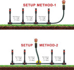 Eden 98063 Multi-Adjustable Flex Design Above Ground Irrigation Garden Sprinkler System, Sprinkler & Hose, DIY Plant Watering Set