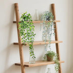 2 Packs Fake Potted Plants Artificial Hanging Plant with Black Pot Faux Hanging Potted Flowers Faux Pathos Vine Plant - Ideal for Shelf Decor Home Office Indoor Decoration (Eucalyptus + Dutch bean)