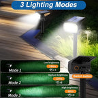 WENATY Solar Spot Lights Outdoor Waterproof IP65, 2 Pack Landscape Spotlights with 46 LEDs, 3 Modes Auto On/Off Solar Powered Flood Lights for Outside Pathway, Yard, Garden, Walkway (Cool White)