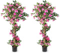 2Pack Artificial Bougainvillea Tree – 5FT Faux Silk Pink Bougainvillea Plant with Pot for Indoor Outdoor Decor, Tall Fake Tropical Tree for Home, Office, Patio, Balcony, Wedding Decoration