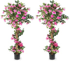 2Pack Artificial Bougainvillea Tree – 5FT Faux Silk Pink Bougainvillea Plant with Pot for Indoor Outdoor Decor, Tall Fake Tropical Tree for Home, Office, Patio, Balcony, Wedding Decoration