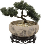 Water Lily Bowl Planter - Narcissus Bonsai Pot Ceramics Hydroponic Lotus Planter Ceramic Water Lily Pot with Stand No Drainage Plant for Plants Display Lucky Bamboo Home Garden Chinese Fish Bowl
