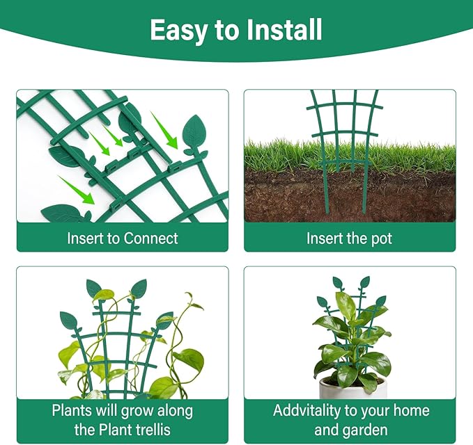 Small Trellis for Potted Plants, Stackable Plant Trellis Indoor Outdoor Climbing Plant Support for Pothos Hoya Vine Ivy Houseplants Flower (8)