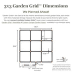 Garden Grid Watering System - 3x3 Standard | Raised Garden Bed Drip Irrigation System – But Better | Pre-Assembled, Waters Every Plant Evenly, 1-Min Setup | Square Foot Gardening | 33.5"x33.5"