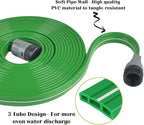 prinkler Soaker Hose for Yard 50 FT with Holes, Flat Garden Soaker Hose with Staples, Heavy Duty No-Kink Drip Hose Sprinkler Watering Drip Irrigation Hoses for Lawn Vegetable Garden Watering System