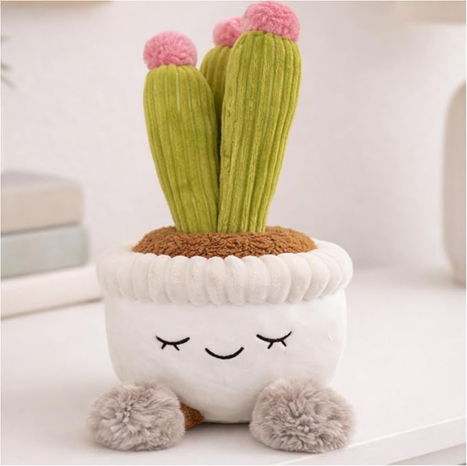 Plush Succulent Plant in Pot – Large 12 Inch Stuffed Succulent Cute Fake Plant Decor for Desk, Bedroom & Nursery, Soft Potted Plant Gift(Oyster Plant)