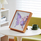 ADDWel Preserved Real Rose Butterfly Shadow Box - 12x12 3D Handmade Eternal Flower Wall Art, Unique Birthday Anniversary Purple Gifts for Women, Mom, Wife, Grandma