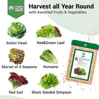 Lettuce Seed Pods for All Hydroponics Growing System, 8 Pods with 600+ Seeds of Romaine/Butter Head/Red&Green Leaf/Black Seeded Simpson/Red Sail and Marvel of 4 Seasons
