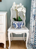 Serene Spaces Living White Realistic Phalaenopsis Orchids in Pot, Artificial Potted Flowers - Beautiful Entryway Vase, Foyer Table Décor, Measures 26" Tall & 5" Diameter, Set of 6