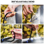 Thiswing 360° Adjustable Drip Irrigation System - 100 FT Garden Watering System with 32 Nozzles, Raised Bed Sprinkler Irrigation System, Garden Mister for Yard, Lawn, Plants, 5/16" Tubing