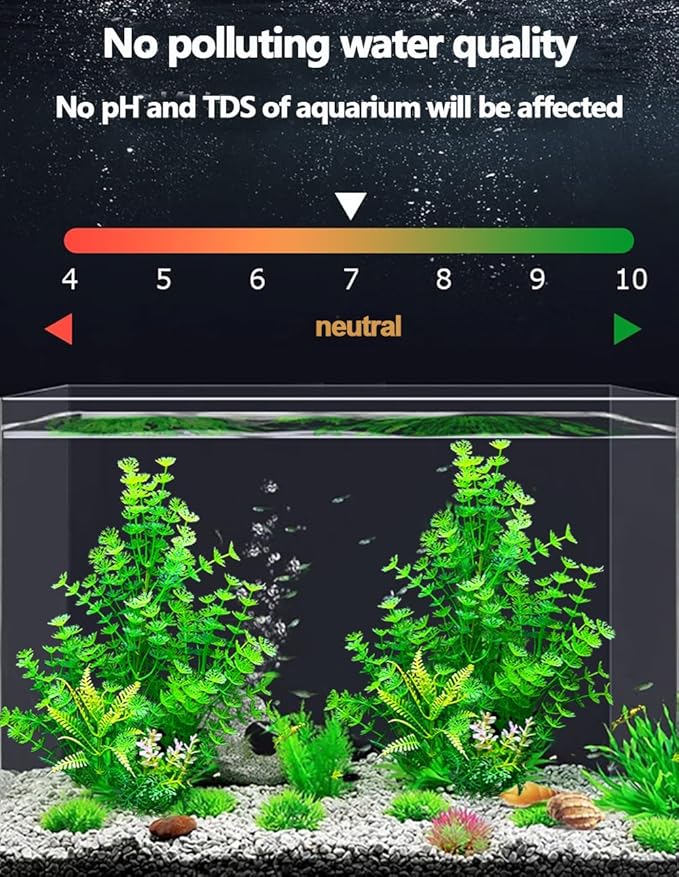2 Pack Aquarium Decor Plastic Plants Extra Large Artificial Fish Tank Plants Tall Fish Tank Decorations- Green 12" Tall