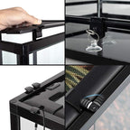 REPTI ZOO Large 34 Gallon Reptile Glass Tank,Front Opening Double Hinge Door 24" x 18" x 18", Screen Ventilation Terrarium (Backgrounds not Include)