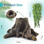 5 PCS Tank Accessories for Bearded Dragon Include Resin Hollow Tree Root Reptile Habitat Hideout Decor Hanging Jungle Vines Flexible Leaves Climbing Decorations for Lizard Gecko Chameleon Spider