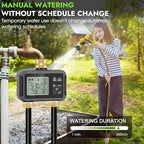 120FT Drip Irrigation System with Smart Water Timer – Automatic Garden Watering Kit with Dual Metal Tube Brass Connectors, 360° Adjustable Nozzles & Bendable Tubing for Garden, Greenhouse & Lawn