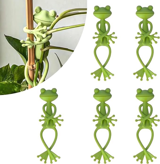 5PCS Frog Plant Stand Frog Plant Supports Holder Plant Climbing Fixture Clips 2026 New Multipurpose Frog Plant Vine Traction for Garden Flower Pot Decor Planter Gift