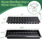 72-Cell Seed Trays with Drainage Trays-10 Sets 20 Packs-1020 Durable Plastic Plant Tray for Seed Germination（21x11x1.81 in）