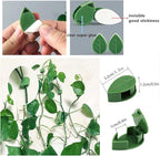 60 Pcs Plant Climbing Wall Fixture Clips Acrylic Self-Adhesive Sticker Fixer Vine Traction Invisible Holder Climbing Plant Green Leaf Vines Hook Fixing Clip Indoor Outdoor Decoration