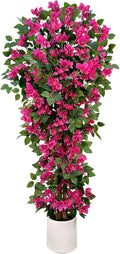 5FT Artificial Bougainvillea Tree,Fake Plants Fake Flowers,Silk Floral Plant in Black Pot,Faux Tree UV Resistant for Spring Decor Living Room,Porch, Garden, Indoor & Outdoor