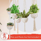 feedee Macrame Plant Hangers Indoor Macrame Hanging Planters for Indoor Plants, 6 Pack Hanging Plant Holders Indoor Hanging, Macromay Plant Hangers for Indoor Plant Hanger, Outdoor Flower Pots Holder