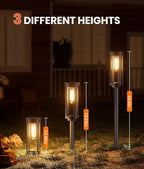 NEWMESSI 4 Pack Solar Pathway Lights Outdoor, Modern Super Brightness LED Solar Path Lights, IP65 Waterproof Garden Solar Powered Landscape Lighting for Outside Yard Garden Driveway Walkway Décor