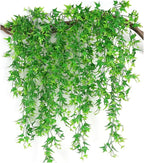 Fake Hanging Plants Decoration, PASYOU Artificial Vine Ivy Sweet Potato Leaves Plastic Foliage Vines, UV Resistant Greenery Flowers for Indoor Outdoor Home Garden Wall Wedding Party Table Green 4 Pack