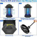 Klahaite Bug Zapper Outdoor, Electric Mosquito Zapper, Fly Zapper Indoor Fly Traps, Mosquito Repellent Outdoor Patio and Backyard Covers 1/2 Acre, 3 Prong Plug, 4200V, ABS Fireproof Plastic Outer