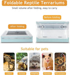 RunDuck Travel Portable Foldable Terrarium Kits for Reptiles -Heat-Resistant Material, Easy to Move with Wheels, Includes Plant, Feeding Bowl, and Carpet for Snakes, Lizards, Tortoises, and Leopard