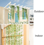 Fake Vines for Room DecorArtificial Plant Ivy Garland 1 Stand 150FT Long Hanging Plants Faux Greenery Leaves Green Flowers Bedroom Aesthetic Decor for Home Garden Wall Wedding Patio Indoor Outdoor