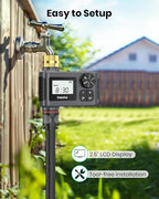 Sprinkler Timer with Brass Swivel, Programmable Water Timer for Outdoor Garden Hose, Hose Timers with Rain Delay/Manual/Auto Mode, Drip Irrigation and Lawn Watering System, 1 Outlet