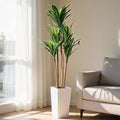 Garvee 4.8FT Artificial Dracaena Plant, Faux Yucca Tree in White Tall Planter, Artificial Trees Fake Floor Plant in Pot for Home Office Indoor Outdoor Decor