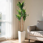 Garvee 4.8FT Artificial Dracaena Plant, Faux Yucca Tree in White Tall Planter, Artificial Trees Fake Floor Plant in Pot for Home Office Indoor Outdoor Decor