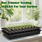 RooTrimmer 10 Pack 1020 Trays and 10 Pack 3.5" Deep 50 Cell Seed Starter Trays, 20" x 10" - Durable Plastic Nursery Flats for Microgreens, Seedling,Seed Germination & Plant Propagation (10 Set)
