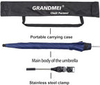 Chair Umbrella with Clamp,46 inches UPF 50+ Clip on Parasol for Patio,Beach Chairs,Strollers,Wheelchairs,Golf Carts