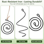 6 Pcs Hanging Air Plant Holder Air Plant Hanger Set Adjustable Rust-Resistant Iron Rings with Jute Ropes, Soilless Plants Stand Tillandsia Succulent Display Container for Home Office Decor