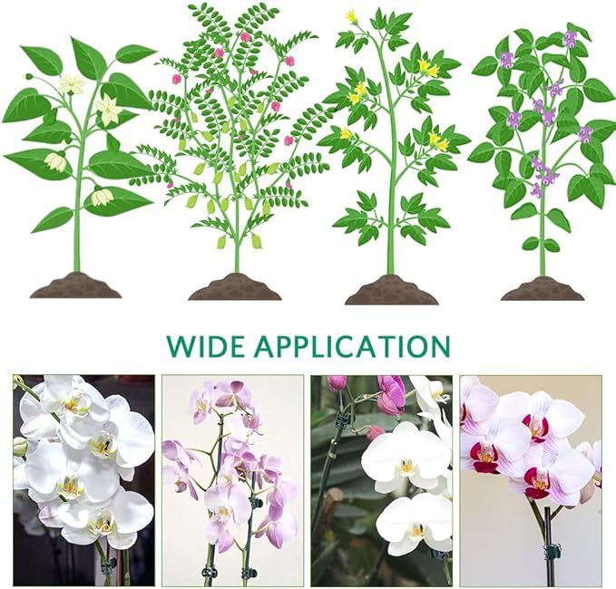 Orchid Clips, ARRITZ 100pcs Garden Plant Clips for Vines Flowers Keep Stems Vines Flowers Grow Upright