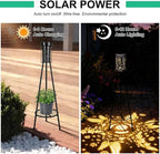 Outdoor Solar Floor Lamps RGB Color-Changing Hummingbird Projection Metal Plant-Stand Garden Light,42.48" Waterproof Decorative Solar Lamp for Patio,Deck,Yard,Porch,Path