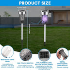 Qualirey 4 Pack Solar Bug Zapper Outdoor Waterproof Mosquito Repellent Killer Bug Zapper Lamp with LED Light for Outdoor Garden Patio Yard (Purple Light,Silver)