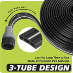 Sprinkler Soaker Hose 25 ft, Flat Watering Hose with Holes, Water Saving Drip Line Irrigation Hoses with Garden Staples for Lawn, Vegetable Garden Beds (25 ft)