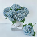 ZYTUYO 5 Pcs Light Blue Silk Hydrangeas Artificial Flower Boho 20'' Faux Hydrangeas for Spring Home Decor Kitchen Living Room Porch Wreath Indoor Outdoor Wedding Flower Arrangement
