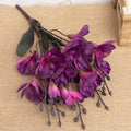 Silk Artificial Orchid Flowers Autumn Butterfly Fake Flower Wedding Home Christmas Decoration Living Room Plants Bouquet White,Deep Purple red